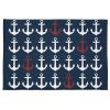 Absorbent Bath Rugs Fluffy Shag Plush Bathroom Doormat Indoor Shaggy Carpet Red White Anchor Nautical Theme Non Slip Super Soft Floor Mats Navy Dark Blue Back for Bedroom/Living Room Front Door view 4
