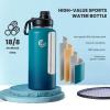 Sports Water Bottle 32oz, Insulated Water Bottle with Handle,Stainless Steel,Simple Modern,Suitable for Travel, School, Boy, Girl(Dark Night) view 3