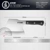 Kitory Meat Cleaver, Super Massive Heavy Duty Axe shape Kitchen Knife for Big Bones Beef Bones and Frozen Meat, bones breaker, Full Tang Butcher Knife, Black Wooden Handle view 3