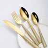 24 Piece Flatware Set, Modern Unique Stainless Steel Gold Silverware Cutlery Set for 6, Mirror Polished Eating Tableware Utensils for Home, Restaurant, Wedding, Party (Snake -patterned handle) view 2