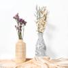 AeraVida 8-Inch Natural White and Black Mango Tree Wooden Bottle-Shaped Slim Vase | Hand-Carved Decorative Wood Vase for Home Dcor | Handmade Flower Holder for Dried or Artificial Flowers view 4