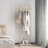 TIEOU Gold Clothing Racks with Shelf, Heavy Duty Gold Clothes Racks for Boutiques, Free-Standing Metal Garment Rack for Hanging Clothes, Modern Coat Rack Entryway view 1