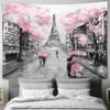Drgilau Paris Eiffel Tower Tapestry Wall Hanging, Pink Wall Decor Tapestries Eiffel Tower Aesthetic France Romantic Wall Art Tapestry for Woman Teen Girls Bedroom Living Room Dorm view 4