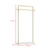 TIEOU Gold Clothing Racks with Shelf, Heavy Duty Gold Clothes Racks for Boutiques, Free-Standing Metal Garment Rack for Hanging Clothes, Modern Coat Rack Entryway view 3