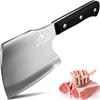 BLADESMITH Bone Cleaver Knife, Full Tang, Heavy Duty use, for Big Bones and frozen meat, Axe Blade Shape, 2lbs -7mm Thickness high Carbon Steel, Black wood Handle,2025 Gifts view 1