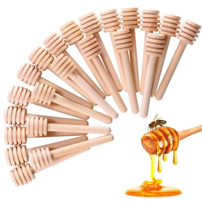 100 Pcs Honey Sticks Dipper, 3 inch Mini Wooden Honeycomb Stick, Small Honey Spoons Stirrer Stick for Honey Jar Dispense Drizzle Honey and Wedding Party Favors Gift