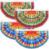 4 Pcs Mexican Party Banner Decorations Semicircle Fiesta Bunting Flag Pleated Cinco De Mayo Fan Porch Flag for Mexican Festivals, Carnivals, Wedding, Birthday, Luau Taco Party Favors(Classic) view 1