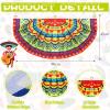 4 Pcs Mexican Party Banner Decorations Semicircle Fiesta Bunting Flag Pleated Cinco De Mayo Fan Porch Flag for Mexican Festivals, Carnivals, Wedding, Birthday, Luau Taco Party Favors(Classic) view 3