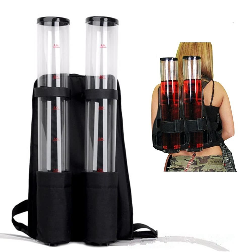 6L Dual Barrel Backpack Drink Dispenser Beer Dispenser Backpack Portable Drink Dispensers Plastic Beverage Dispensers Beer Backpack Dispenser for Bar Party Outdoor