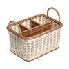 Hemoton Storage Basket Hand Woven Pp 4 Compartments 9.52X7.28X6.88 in view 1