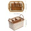 Hemoton Storage Basket Hand Woven Pp 4 Compartments 9.52X7.28X6.88 in view 3