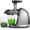 AMZCHEF Cold Press Masticating Juicer Machine - 90% Yield Reverse System, Quiet Motor for Home & Breakfast, 3-Step Clean with Brush, Includes 50+ Juice Recipes, Light Grey view 1