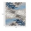 Rugshop Blue Palm Frond Indoor/Outdoor Area Rug Non-Shedding Easy Cleaning for Backyard, Deck and Outdoor Lounge, 7'10" x 10' view 2