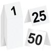 Restaurant Table Numbers 1-50 White, Tent Table Numbers (3 in x 3.5 in) view 1