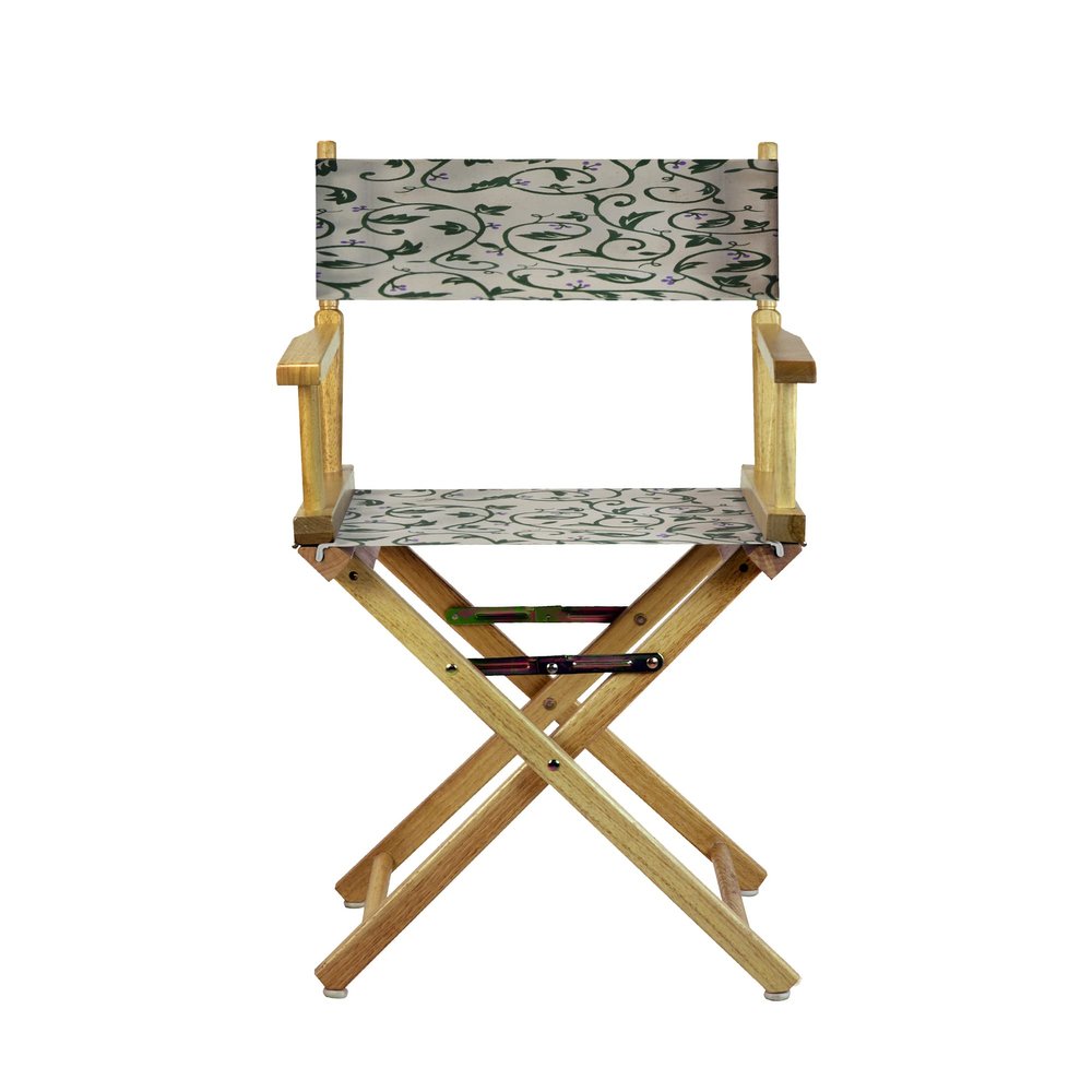 Casual Home Frame/Garden Vine Natural Canvas 18" Classic Height Directors-Chairs, 21.75" W x 17" D x 33.75" H
