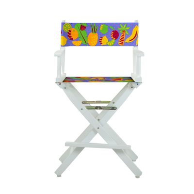 Casual Home 24" Director's Chair White Frame-Calypso Fruit