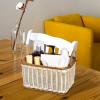 Hemoton Hand Woven Rattan-Like Storage Basket with 4 Compartments, Multi-Use Organizer for Kitchen Utensils, Silverware, and Picnic Supplies, 9.52X7.28X6.88 Inches view 2