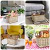 Hemoton Hand Woven Rattan-Like Storage Basket with 4 Compartments, Multi-Use Organizer for Kitchen Utensils, Silverware, and Picnic Supplies, 9.52X7.28X6.88 Inches view 4