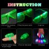 weilaga 72 Pack LED Light Up Neon Flashing Toys 6 Color Glow in the Dark Party Supplies with 36 LED Glasses Shutter Shades Glow, 36 Finger Ring Lights for Birthday,Easter, Carnival Rave Party view 2
