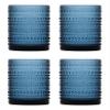 Fortessa Jupiter Beaded Hobnail Glass, 10 Ounce Double Old Fashioned (Set of 4), Cornflower Blue view 1