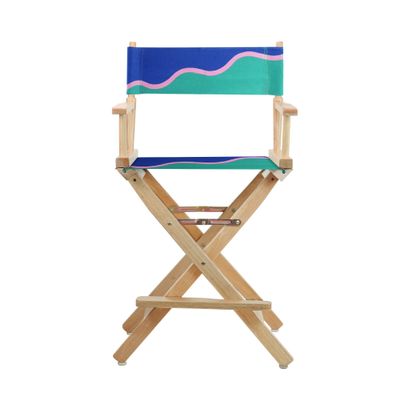 Casual Home 24" Director's Chair Natural Frame-Wavy Wave