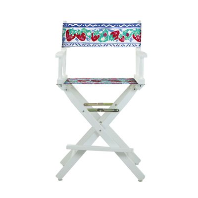 Casual Home 24" Director's Chair White Frame-Strawberry Park