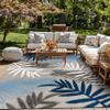 Rugshop Blue Palm Frond Indoor/Outdoor Area Rug Non-Shedding Easy Cleaning for Patio, Deck and Living Room, 5' x 7' view 1