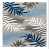 Rugshop Blue Palm Frond Indoor/Outdoor Area Rug Non-Shedding Easy Cleaning for Patio, Deck and Living Room, 5' x 7' view 3
