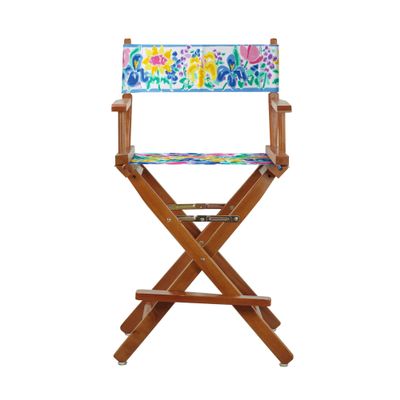 Casual Home 24" Director's Chair Honey Oak Frame-Garden Flowers
