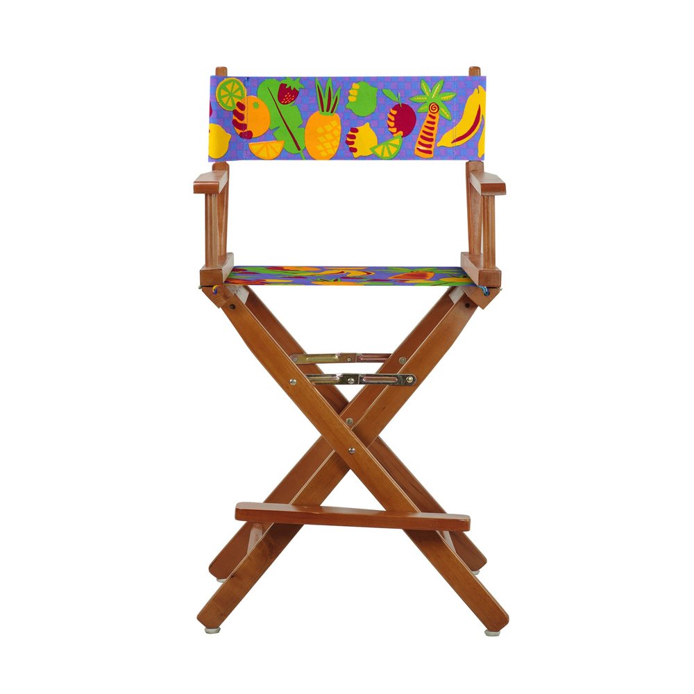 Casual Home 24" Director's Chair Honey Oak Frame-Calypso Fruit