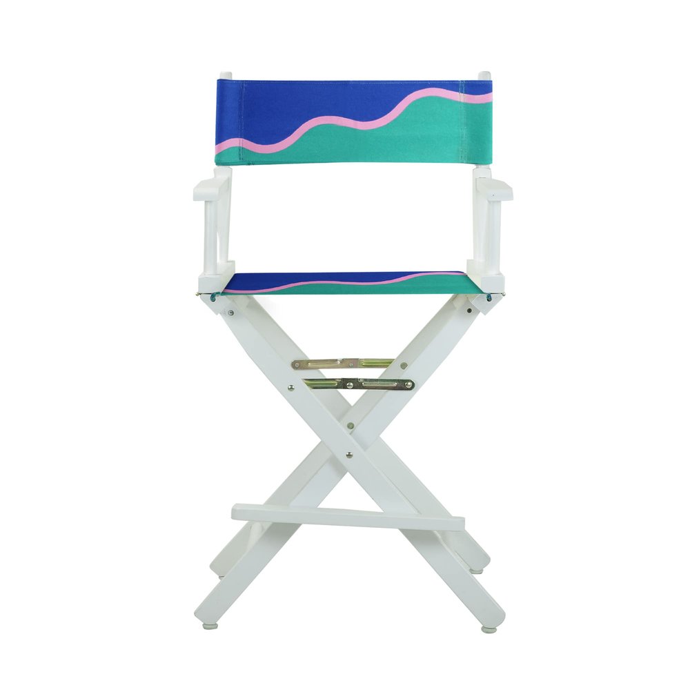 Casual Home 24" Director's Chair White Frame-Wavy Wave