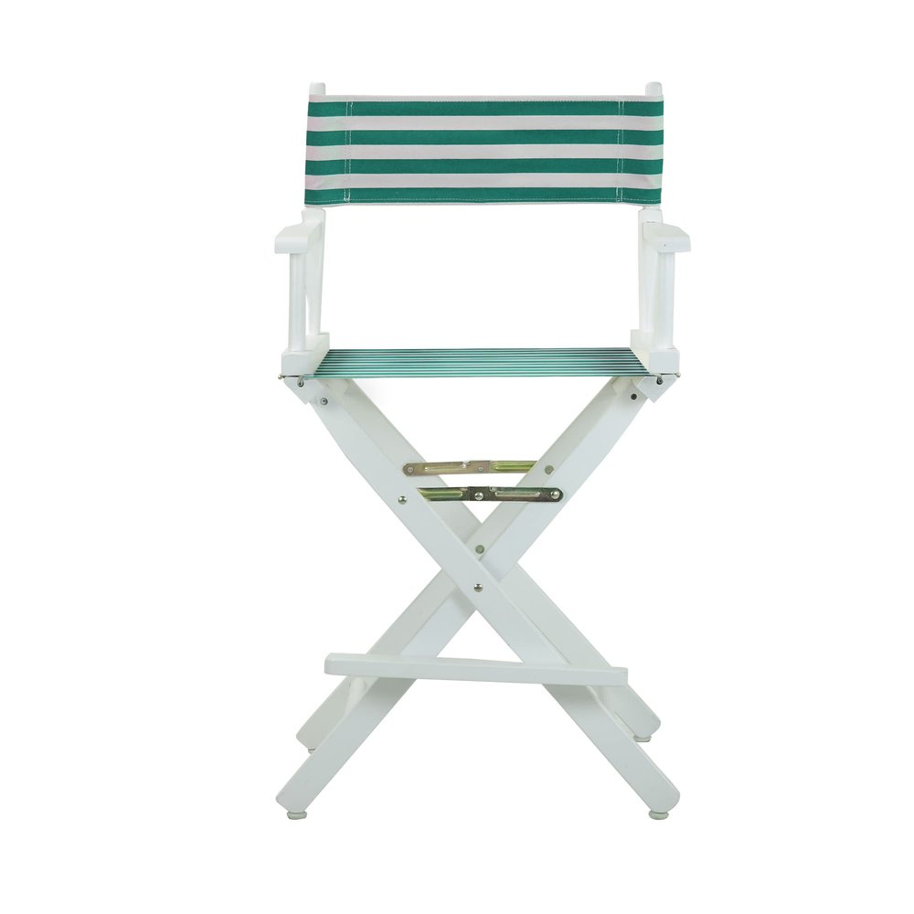 Casual Home 24" Director's Chair White Frame-Teal Cabana