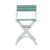 Casual Home 24" Director's Chair White Frame-Teal Cabana view 1