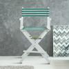 Casual Home 24" Director's Chair White Frame-Teal Cabana view 2
