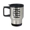 Promoted from Dog Grandpaw to Human Grandpa Mug Travel Coffee Cup Funny Gift for Dad New Baby Shower view 1