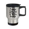 Promoted from Dog Grandpaw to Human Grandpa Mug Travel Coffee Cup Funny Gift for Dad New Baby Shower view 2
