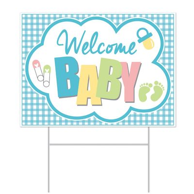Beistle Corrugated Plastic Baby Shower Yard Sign Outdoor Lawn Decoration With Metal Stake
