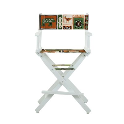 Casual Home 24" Director's Chair White Frame-Congo BongoNatural