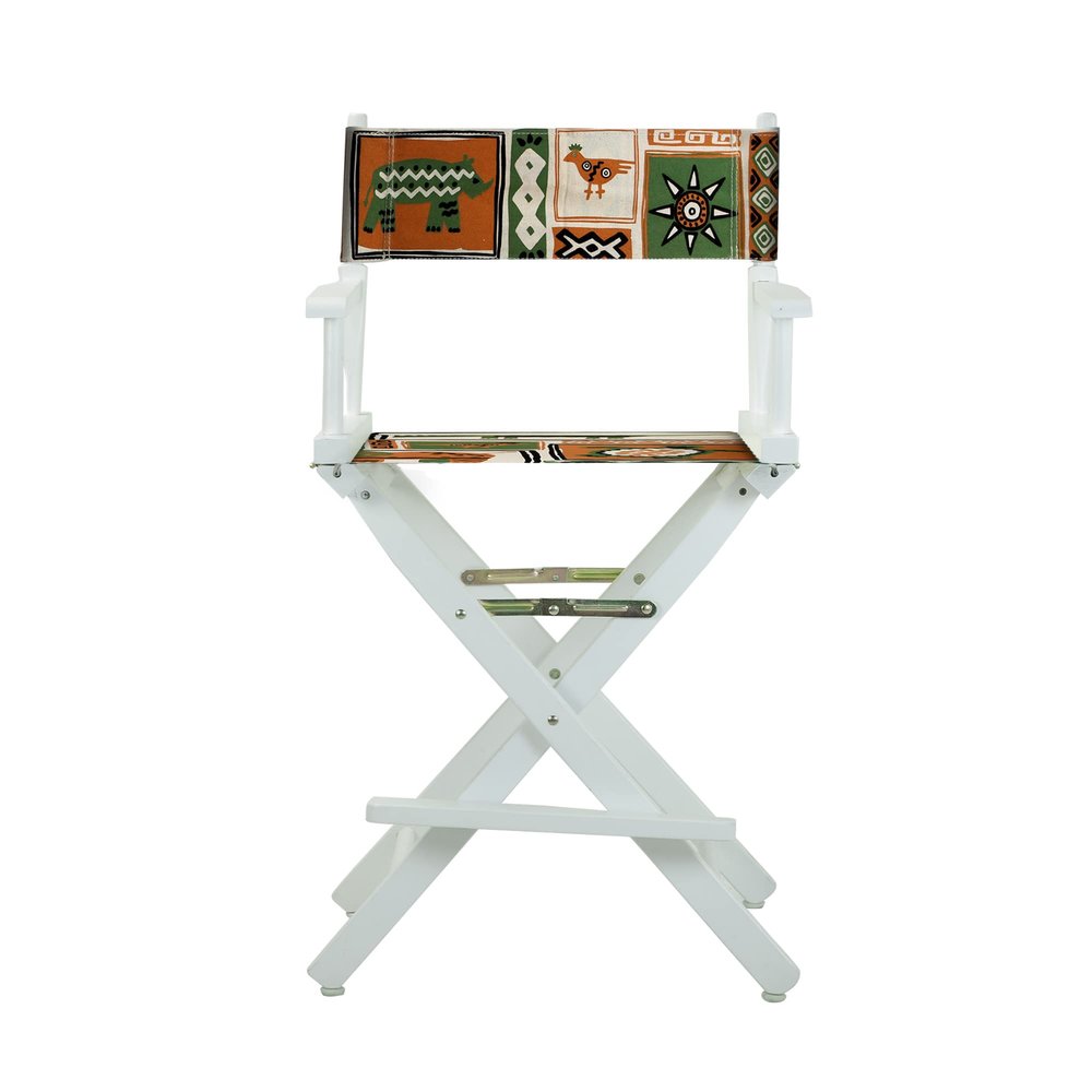 Casual Home 24" Director's Chair White Frame-Congo BongoNatural