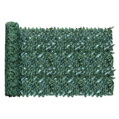 Windscreen4less 4'x14' Artificial Laurel Leaf Privacy Fence Screen Faux Leaves Fence Cover Wall Decoration for Outdoor Garden Patio Porch Deck Balcony Yard (1 Pack, Dark Green)