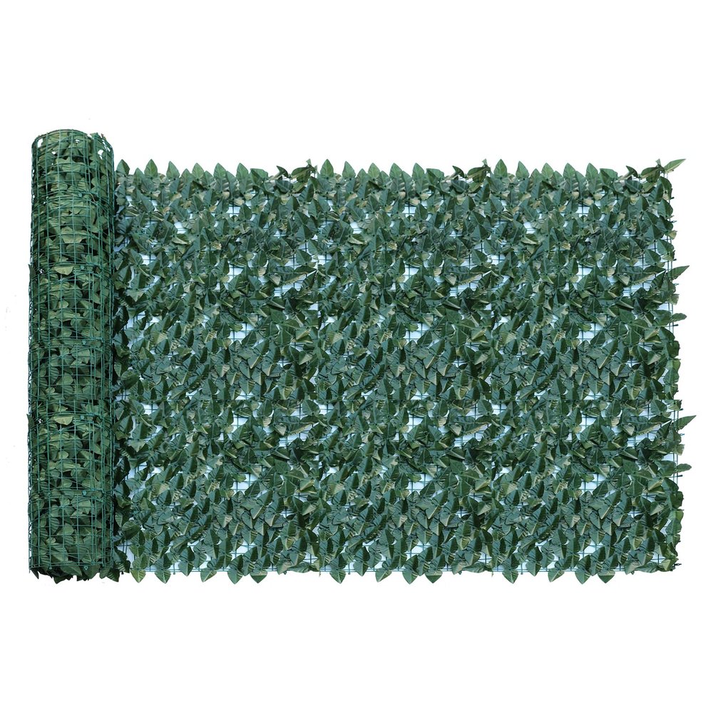 Windscreen4less 4'x14' Artificial Laurel Leaf Privacy Fence Screen Faux Leaves Fence Cover Wall Decoration for Outdoor Garden Patio Porch Deck Balcony Yard (1 Pack, Dark Green)