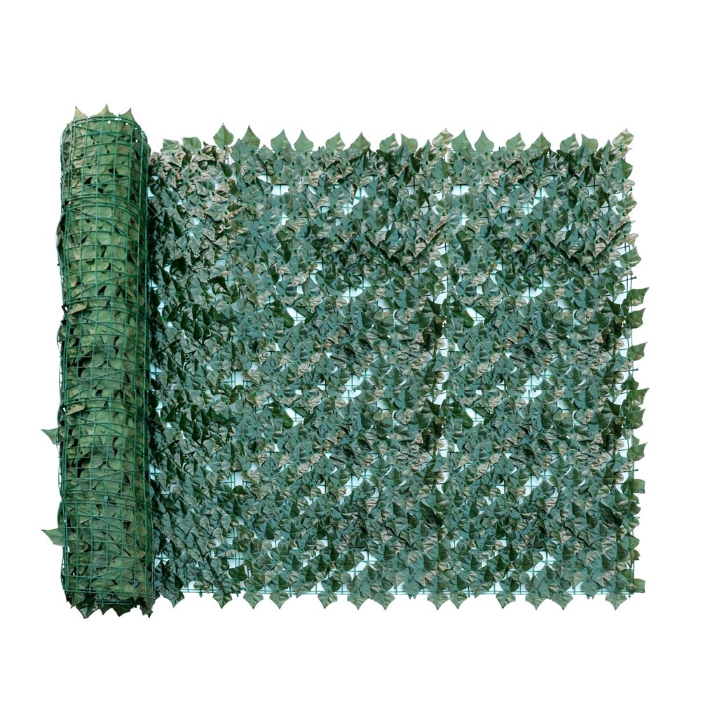 Windscreen4less 4'x14' Artificial Ivy Leaf Privacy Fence Screen Faux Leaves Fence Cover Wall Decoration for Outdoor Garden Patio Porch Deck Balcony Yard (1 Pack, Dark Green)