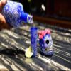 Personalized Tequila Decanter Set, Liquor Decanter with Shot Glasses and Mexican Sombrero, Hand-painted Decanter, Skull Decanter, Bar Decoration, Unique Tequila Gift (Blue Catrina Set) view 3