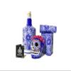 Personalized Tequila Decanter Set, Liquor Decanter with Shot Glasses and Mexican Sombrero, Hand-painted Decanter, Skull Decanter, Bar Decoration, Unique Tequila Gift (Blue Catrina Set) view 4
