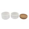 Kamenstein Cork and Ceramic 3 Piece Stackable Salt and Pepper Cellar For Countertop Space Saving; Pivoting Lid to Retain Freshness for Easy Open, 4 x 4 x 4.25 Inch, Natural Cork and White Ceramic view 3