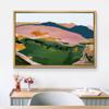 SIGNLEADER Framed Canvas Print Wall Art Aerial View Pastel Mountain Range Forest Nature Wilderness Illustrations Modern Art Decorative Minimal Rustic for Living Room, Bedroom, Office - 16"x24" NATURAL view 3