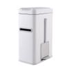 Kitchen Garbage Can Smart Trash Can Bathroom Trash Can Automatic Cover Tissue Holder Toilet Brush Multifunctional 3 in 1 Stainless Steel Waste Container 7L Bathroom Waste Basket ( Color : White ) view 1