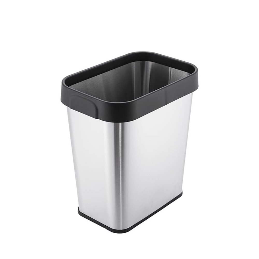 Kitchen Garbage Can Creative Indoor Trash Can Kitchen Trash Can Household Lidless Trash Can Stainless Steel Waste Container for Living Room Bedroom Bathroom Bathroom Waste Basket ( Color : B )