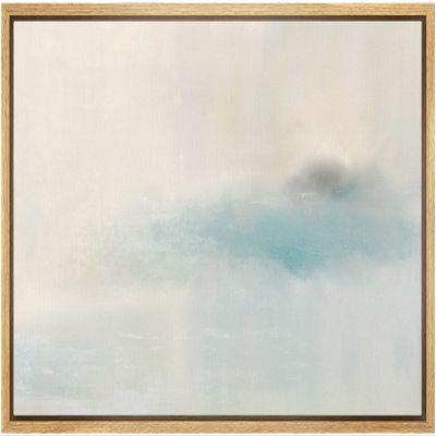SIGNLEADER Framed Canvas Print Wall Art Pastel Blue Cloudy Sky Landscape Abstract Shapes Illustrations Modern Art Decorative Minimal Relax/Calm for Living Room, Bedroom, Office - 16"x24" Natural