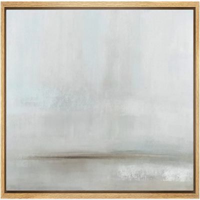SIGNLEADER Framed Canvas Print Wall Art Pastel Gray Paint Watercolor Landscape Abstract Shapes Illustrations Modern Art Decorative Minimal Relax/Calm for Living Room, Bedroom, Office - 16"x24" NATURAL